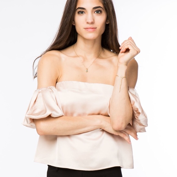 Off Shoulder Satin Top - Picture 1 of 5